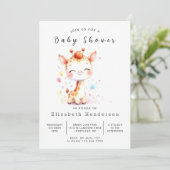 デジタ素朴ルキリン赤ちゃんシャワー 招待状 (スタンド正面)