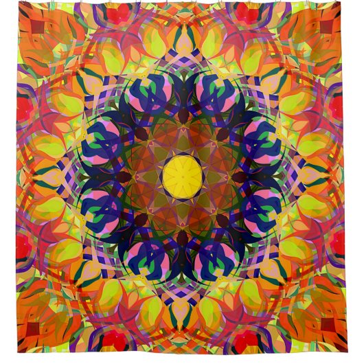 デジタ絵画ルの美しい抽象芸術カラフルバック シャワーカーテン (正面)