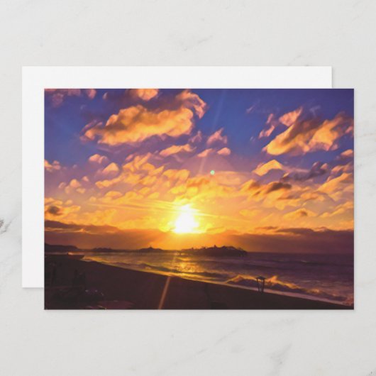 デジタ絵画ルの – 桟橋の上の驚くべき日の出 (正面/裏面)