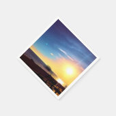 デジタ絵画ルの – 西桟橋の夕日 スタンダードカクテルナプキン (角)