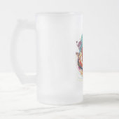 デジタ色彩の鮮やかルアメリカンフットボールデザイン フロストグラスビールジョッキ (左)