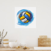 デジタ色彩の鮮やかルバレーボールデザイン ポスター (キッチン)