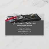 デジタ頭が切れるル聴診器頭が切れる付き医師 名刺 (裏面)