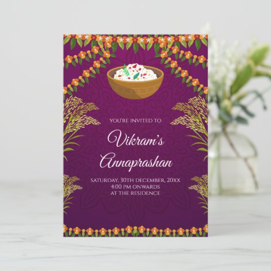 デジタ食べ物を与えルライス招待状アナプラサン招待状 招待状 (スタンド正面)