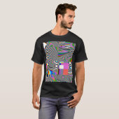 デジタ鮮やかル抽象芸術のジオメトリ背景 Tシャツ (正面フル)