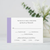 デジミニマルエレガントタルラベンダーパープル結婚ズ 出欠カード (スタンド正面)