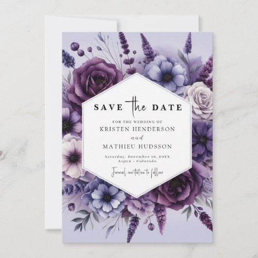 デジモダンタル紫フローラ結婚の セーブザデート (正面)