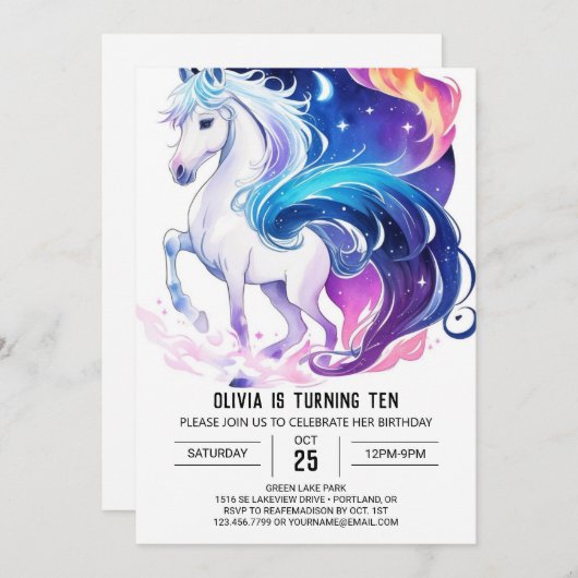 デジモダンタル馬誕生日 招待状 (正面/裏面)