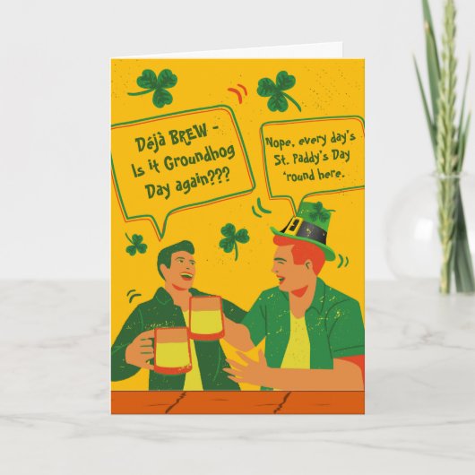 デジャブリューおもしろいSt patricks dayの男たちバーカード カード (正面)