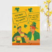 デジャブリューおもしろいSt patricks dayの男たちバーカード カード (黄色い花)