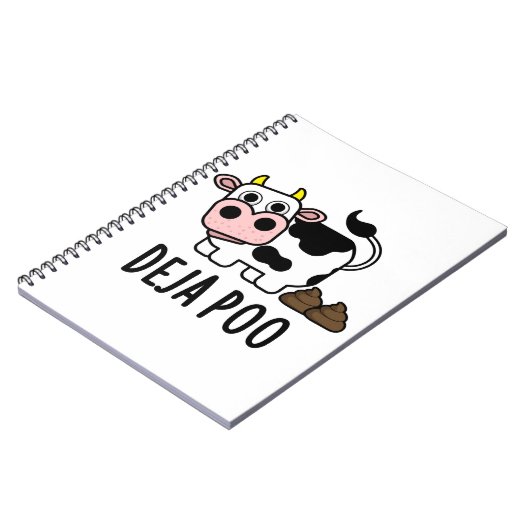 デジャプー 面白い牛のうんちパン ノートブック (左側)