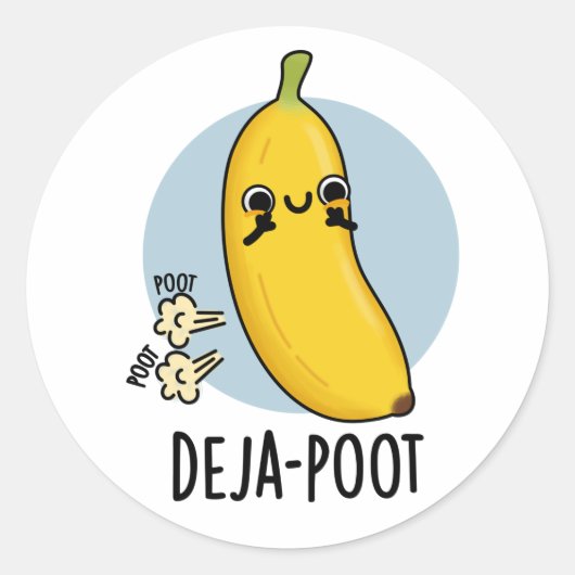 デジャポットバナナダブルおもしろいファートプン ラウンドシール (正面)