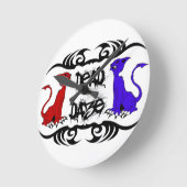 デジャヴキャット ラウンド壁時計 (傾斜)