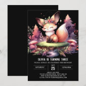 デジ威厳のあるタルキツネ誕生日 招待状 (正面/裏面)