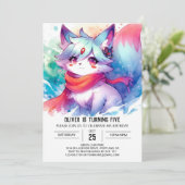 デジ絵を描タルキツネ誕生日 招待状 (スタンド正面)