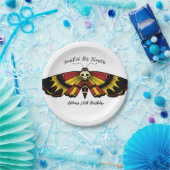 デスから20秒誕生日蛾とスカルデザイン ペーパープレート (パーティー)