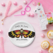 デスから20秒誕生日蛾とスカルデザイン ペーパープレート (パーティー)