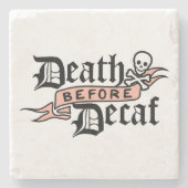 デスウィーデカフキュートスカルタイポグラフィ ストーンコースター (正面)