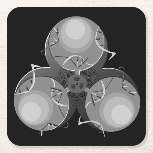 デスウイルス生物学的災害［有害物質］ スクエアペーパーコースター (正面)