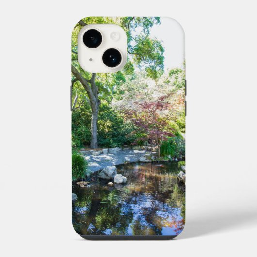 デスカーソ公園の庭のさざなみのような池 iPhoneケース (裏面)