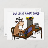 デスクおもしろいでヤギのヤギRodeoジョブユーモア ポストカード (正面/裏面)