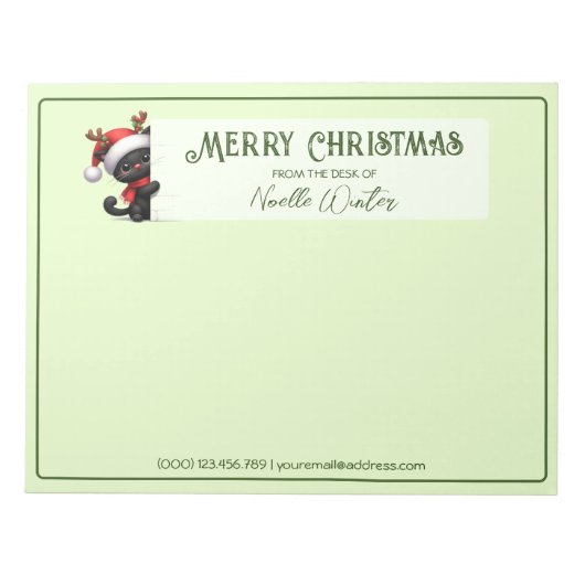 デスクからのメッセージ -  メリクリねこメモ帳 ノートパッド (正面)