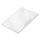 デスクからの白黒グリッドパターン ノートパッド (アングル)