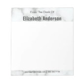 デスクからエレガントテンプレートフェイク白大理石 ノートパッド (正面)