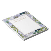 デスクからダスティブルー葉フローラグリーン ノートパッド (アングル)