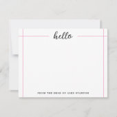 デスクからピンクのラインが届く ノートカード (正面)