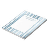 デスクからメタリックストライプのソフトブルー白 ノートパッド (回転)