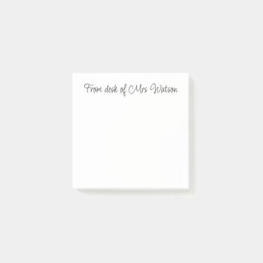 デスクから先生名を追加シンプルミニマル縁ど ポストイット (正面)