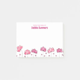 . .デスクから名前をカスタムするかわいい魅力的なフローラ ポストイット