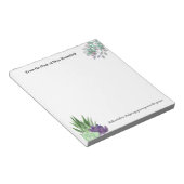 デスクから水色の多肉類先生 ノートパッド (アングル)