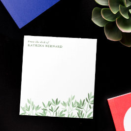 デスクから緑の柔らかな色合い ノートパッド