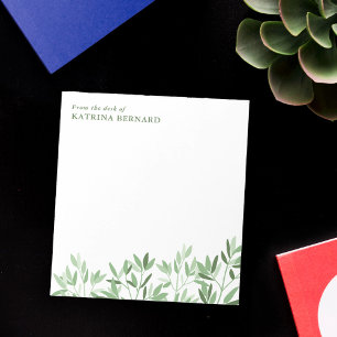 デスクから緑の柔らかな色合い ノートパッド