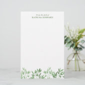 デスクから緑の柔らかな色合い 便箋 (スタンド正面)