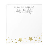 デスクから – フェイク金ゴールド星 ノートパッド (正面)