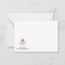 デスクから – フラットノートカード – 先生用