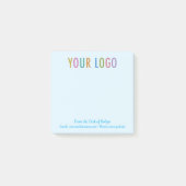 デスクからBlue Post-It® Notesビジネスロゴ ポストイット (正面)