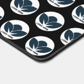 デスクのパーソナライズ：ブラックカスタムロゴのデスクマット デスクマット (コーナー)