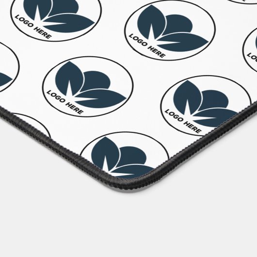 デスクのパーソナライズ:ブラックカスタムロゴのデスクマット デスクマット (コーナー)