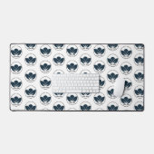 デスクのパーソナライズ:ブラックカスタムロゴのデスクマット デスクマット (キーボード&マウス)