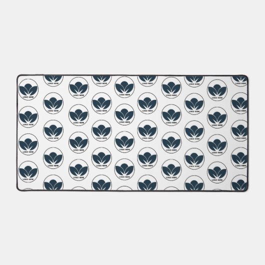 デスクのパーソナライズ:ブラックカスタムロゴのデスクマット デスクマット (正面)