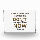 デスクのモチベーションアクリル製ブロックやめ – 今すぐ停止 フォトブロック (正面)