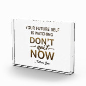 デスクのモチベーションアクリル製ブロックやめ – 今すぐ停止 フォトブロック (右)