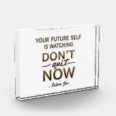 デスクのモチベーションアクリル製ブロックやめ – 今すぐ停止 フォトブロック (左)