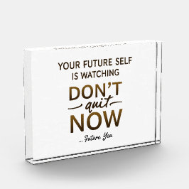 デスクのモチベーションアクリル製ブロックやめ – 今すぐ停止 フォトブロック