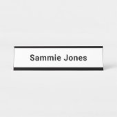 デスクまたは壁の変更が可能な白2x8名前プレート デスクネームプレート (正面)