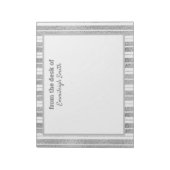 デスクエレガントからシックなシルバストライプのーホワイト ノートパッド (回転)